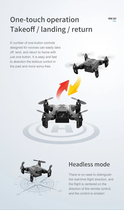 V2 Mini Foldable Drone with HD Camera & WiFi