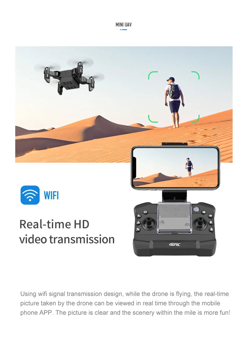 V2 Mini Foldable Drone with HD Camera & WiFi