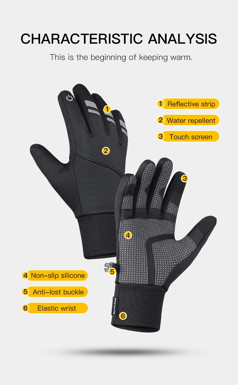 Thermal Windproof Gloves Works with Touchscreen