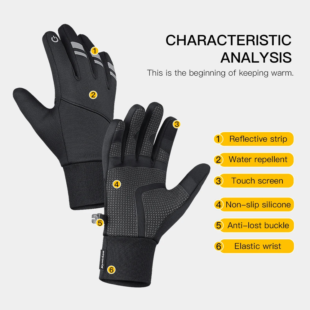 Thermal Windproof Gloves Works with Touchscreen