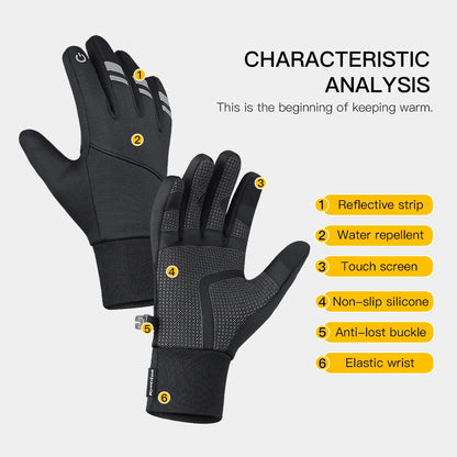 Thermal Windproof Gloves Works with Touchscreen