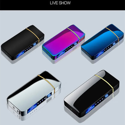 Rechargable Electric Windproof Plasma Lighter with USB & LED Display