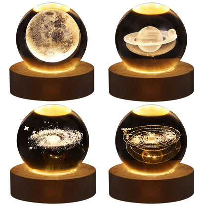 Unique 3D Planet Crystal Ball Lamp