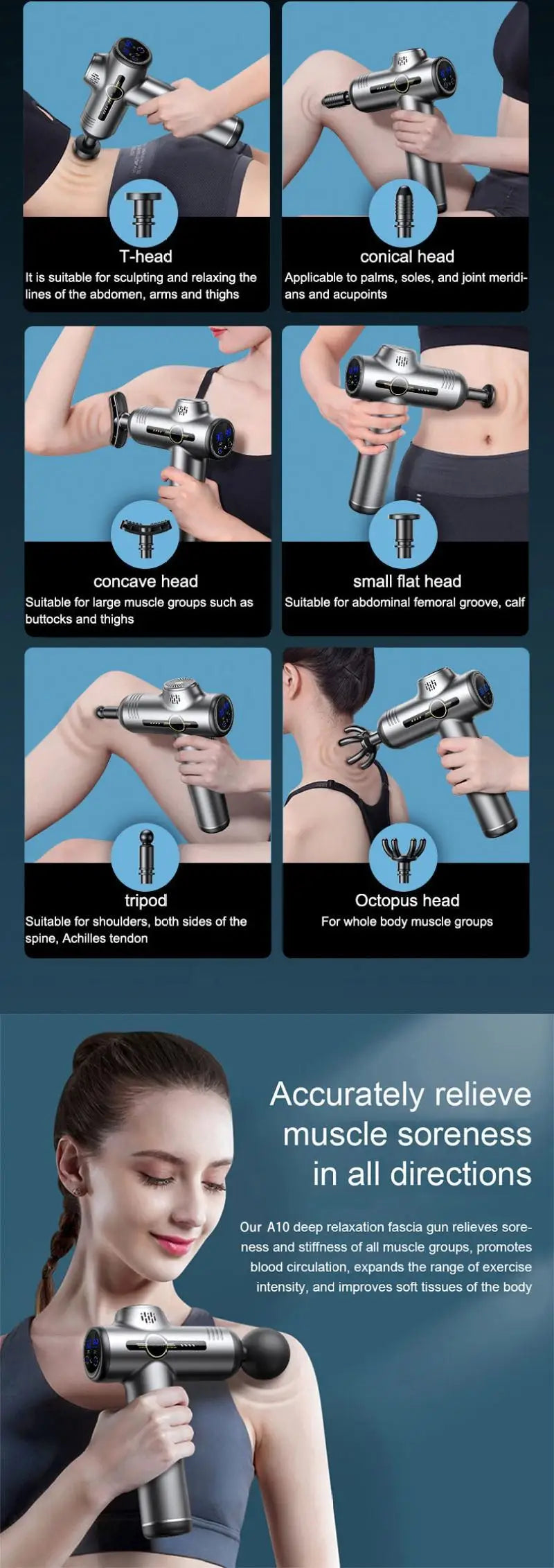 Portable Vibrating Massage Gun Kit For Muscle Relaxation