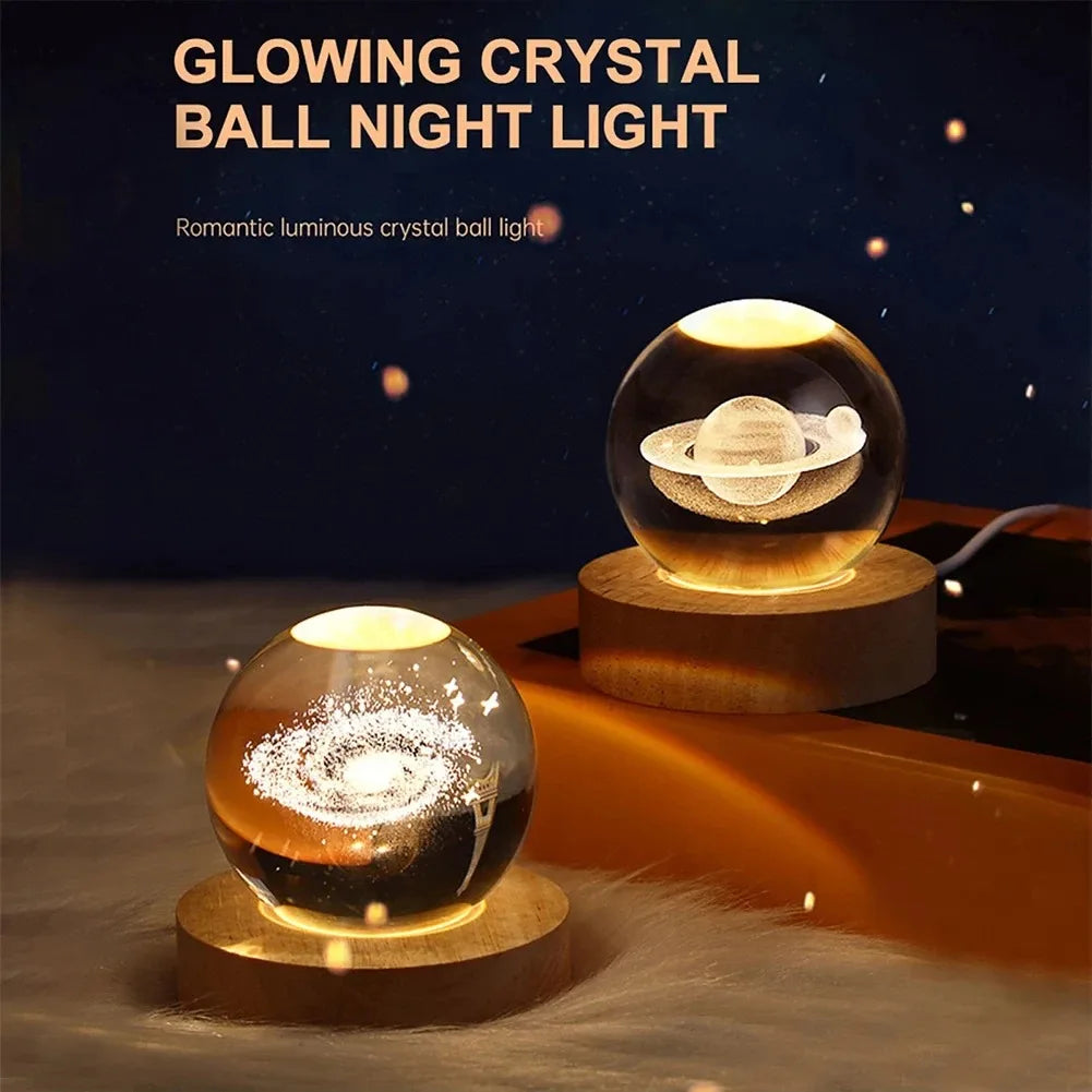 Unique 3D Planet Crystal Ball Lamp